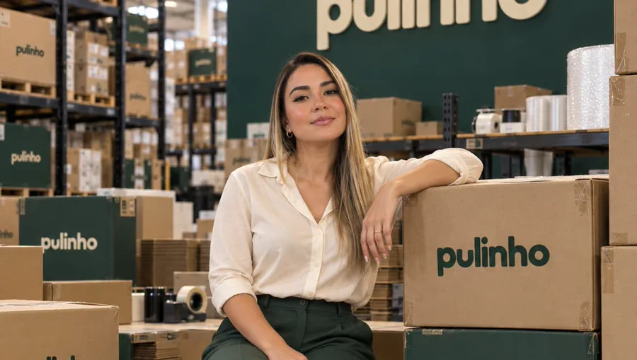 Galpão do Pulinho: a equipe entre os pedidos, com a marca impressa nas caixas