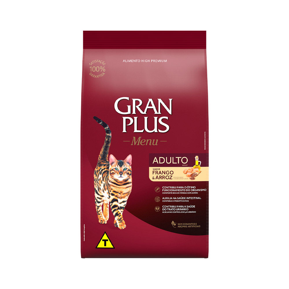 Ração Granplus para Gatos Adultos Sabor Frango e Arroz