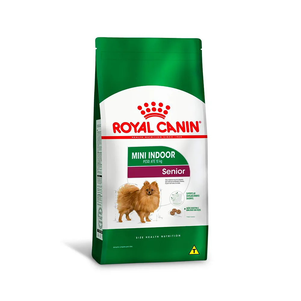 Ração Seca Royal Canin Mini Indoor Senior para Cães Idosos de Porte Pequeno com 8 Anos ou mais