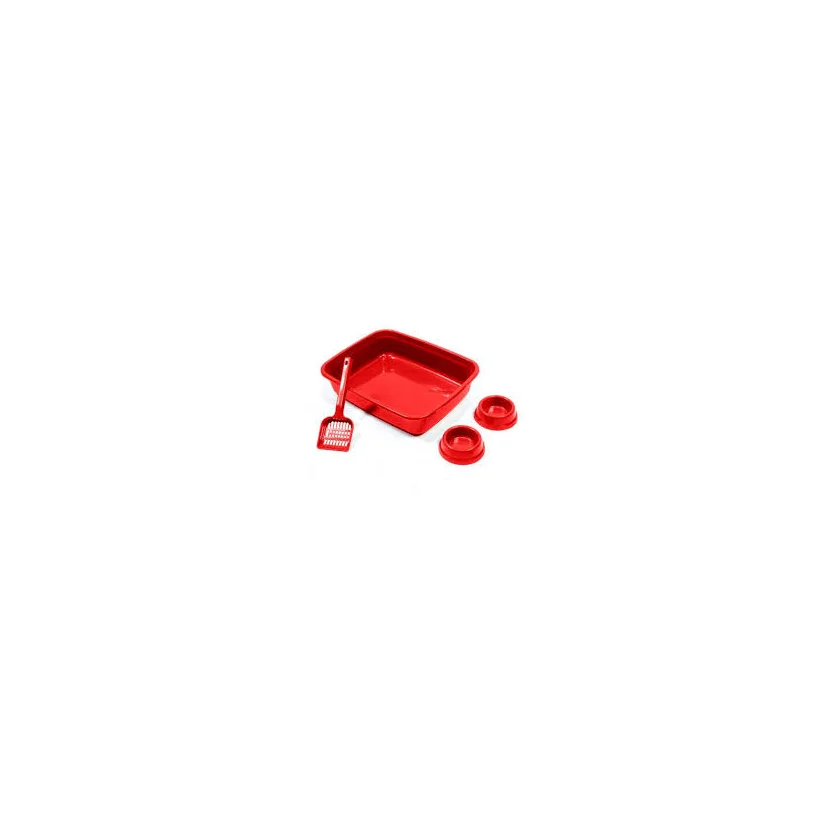 Kit Gato Vermelho 3X1 Higiênico Tudo Pet