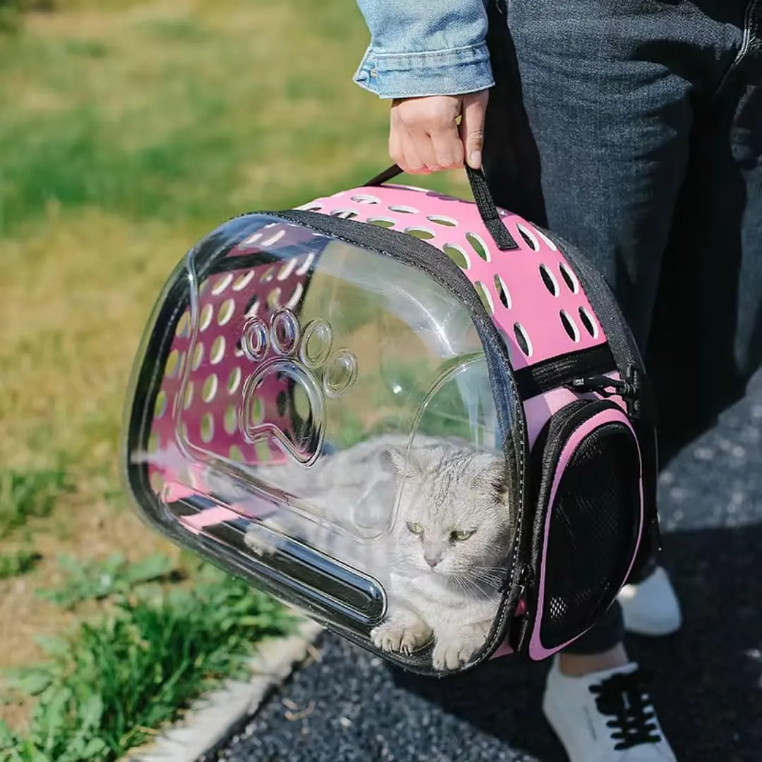 Bolsa Panorâmica de Transporte para pets (Rosa, Médio)