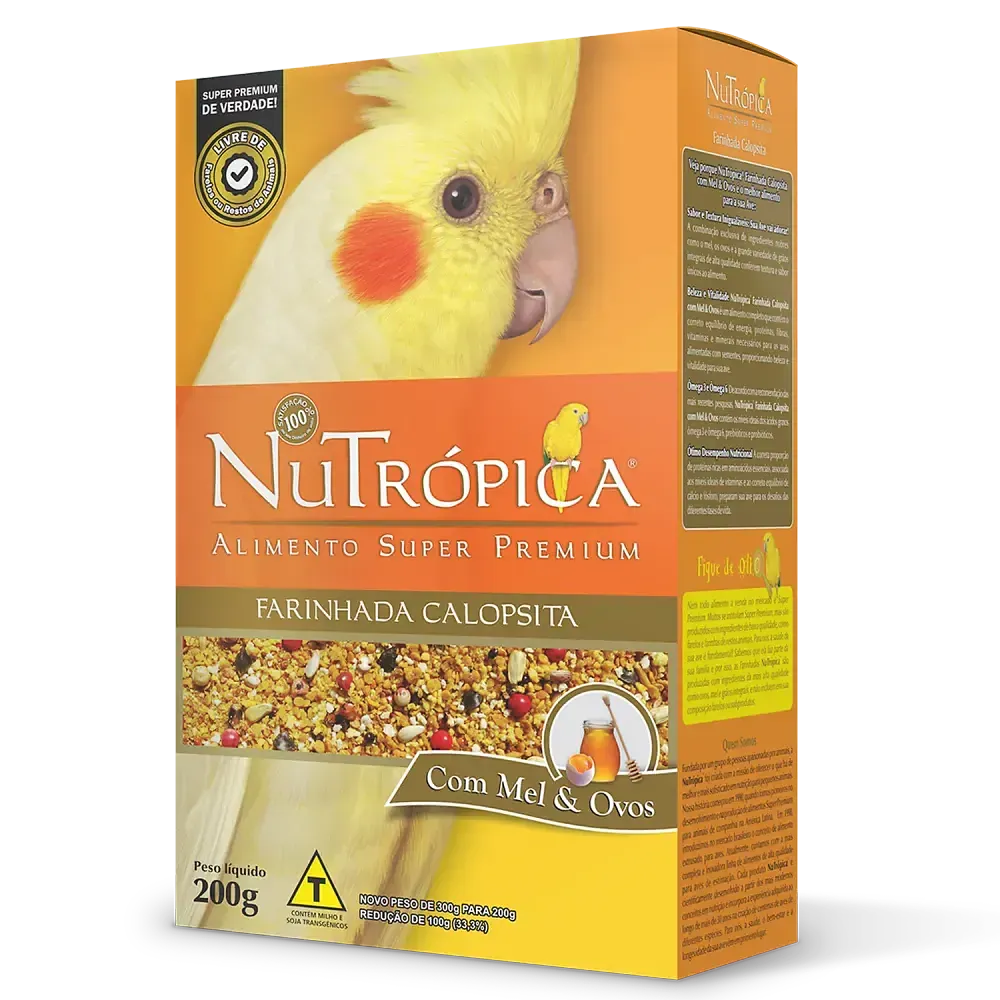 Farinhada Nutrópica para Calopsita à Base de Mel e Ovos