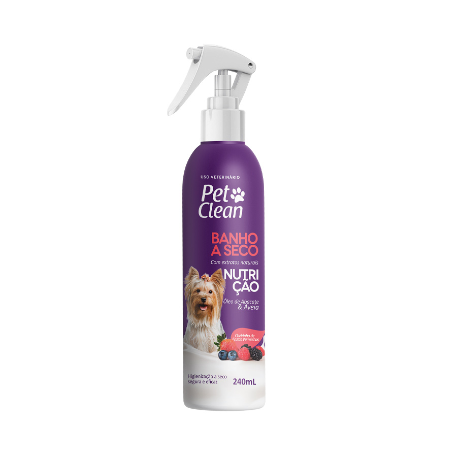 Banho a Seco Pet Clean Nutrição Óleo de Abacate e Aveia 240ml