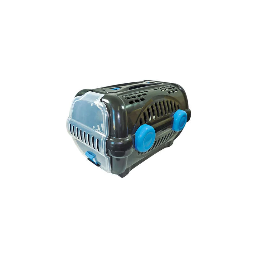 Caixa de Transporte Furacão Pet Luxo Preto Com Azul N2