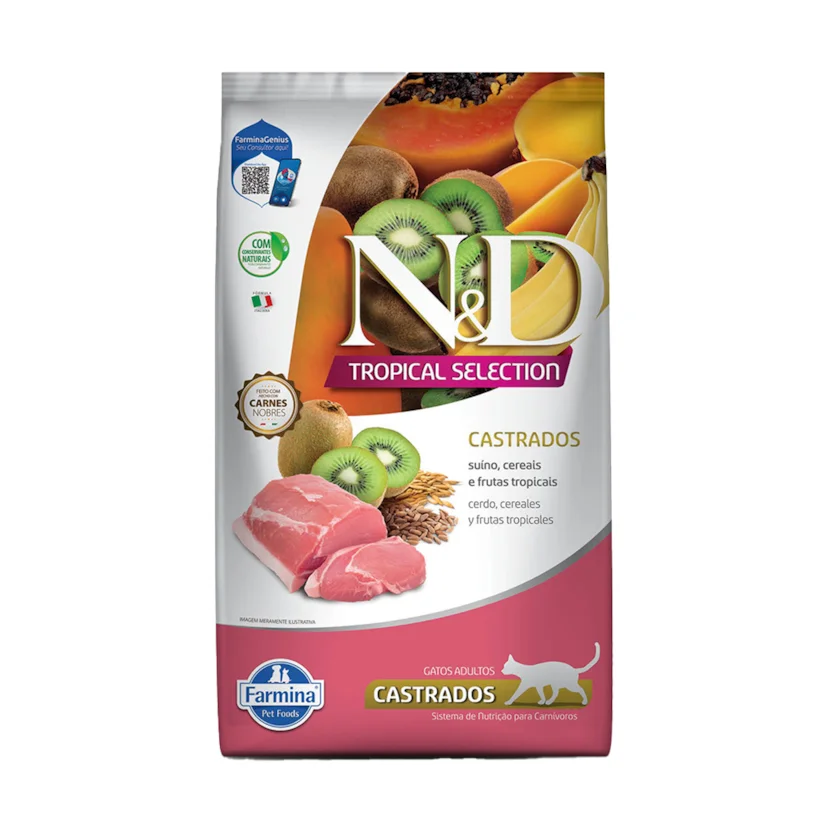 Ração ND Tropical Selection para Gatos Castrados Suino 7kg