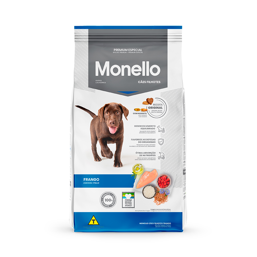Ração Monello Dog para Cães Filhotes Sabor Frango