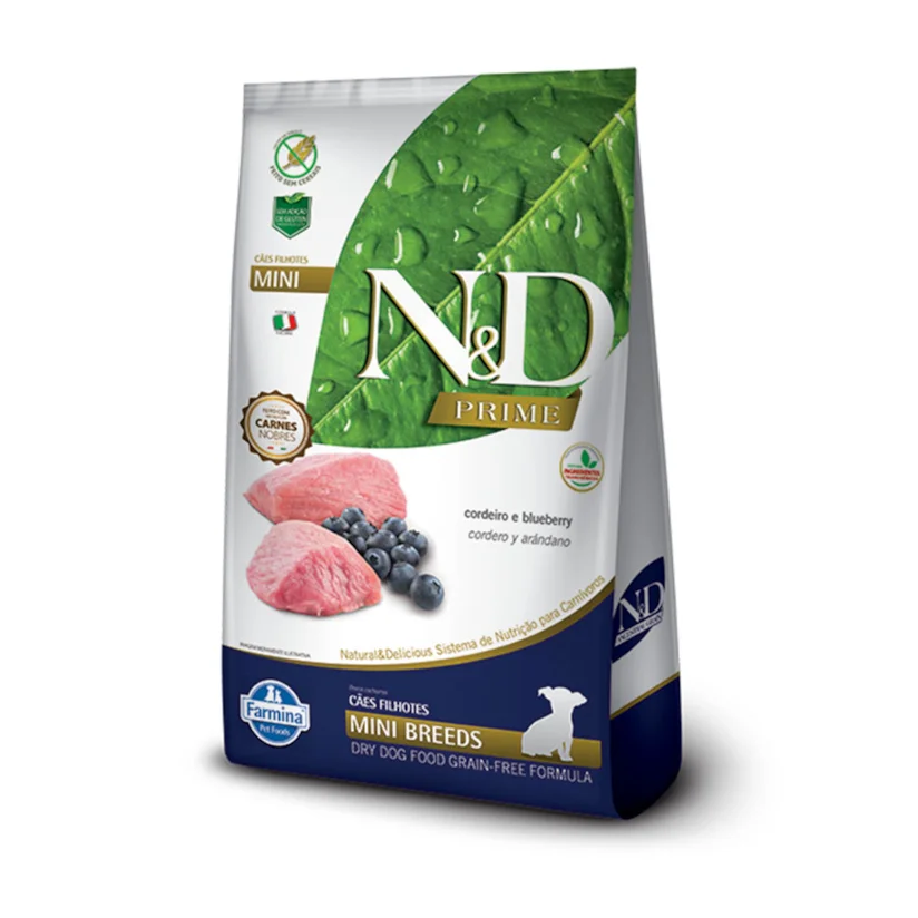 Ração N&D Prime Cães Filhotes Mini Cordeiro 800g