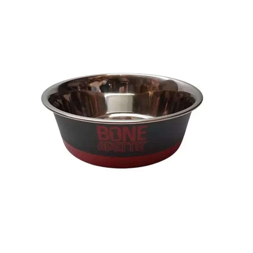 Comedouro Cães The Pets Inox Bone Apettit Vermelho 350ml