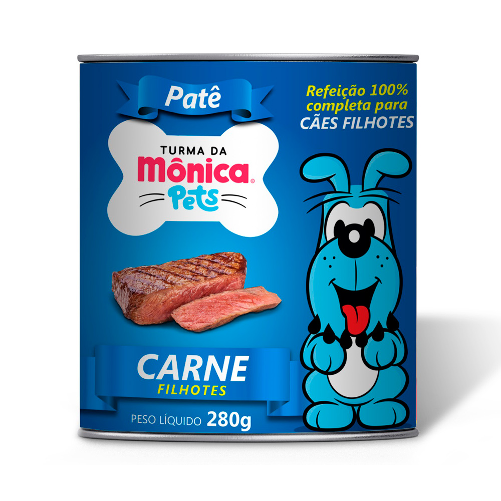 Ração Úmida Turma da Mônica Pets Patê para Cães Filhotes Sabor Carne 280 g