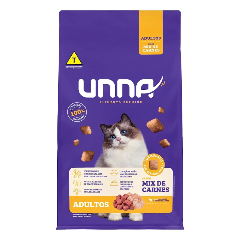 Ração Gatos Unna Adulto Mix Carnes 10,1kg