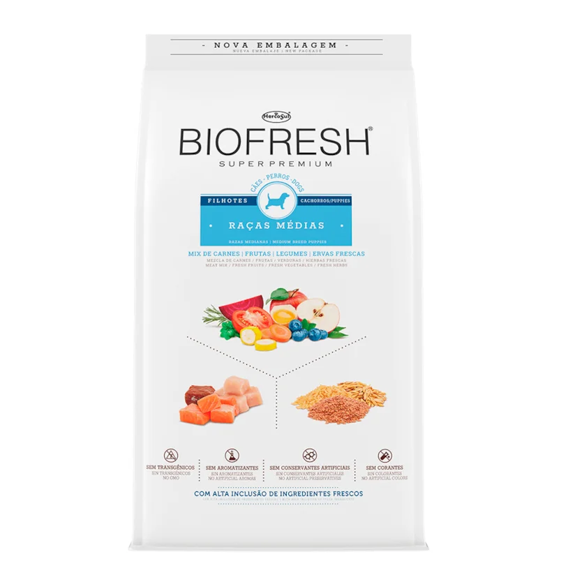 Ração Biofresh Cães Filhotes Raças Médias 15kg