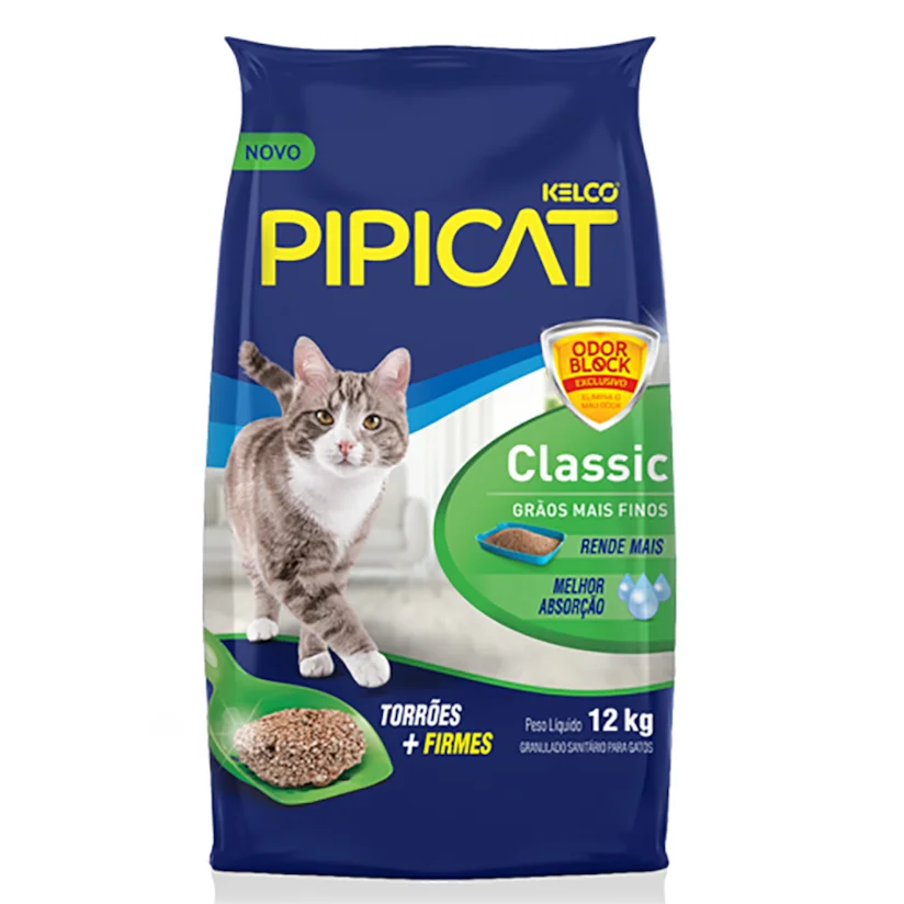 Areia Higiênica Pipicat Classic 12kg