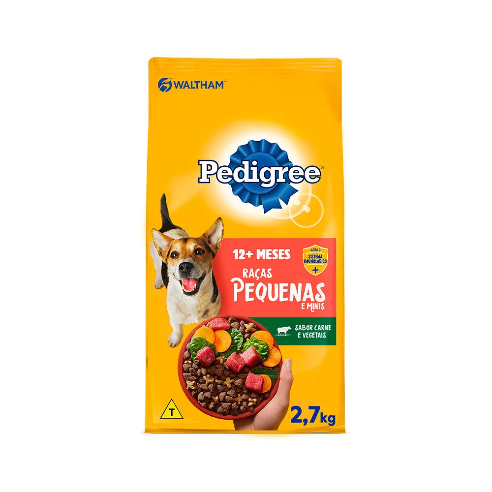 Ração Pedigree para Cães Adultos de Porte Pequeno e Mini Sabor Carne e Vegetais