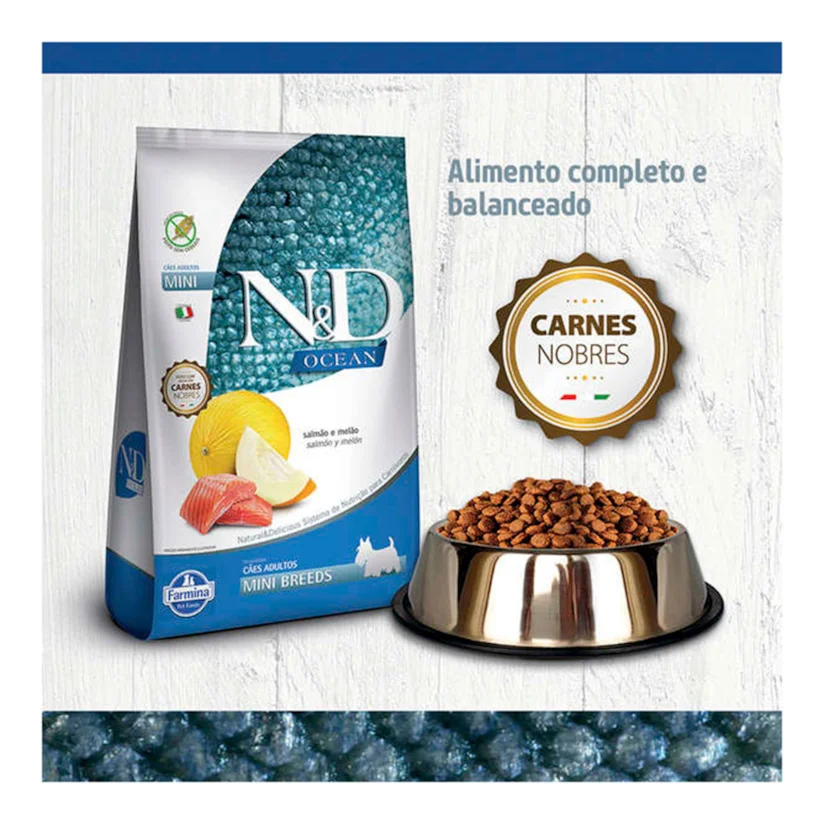 Ração N&D Ocean Cães Adulto Mini Salmão 800g