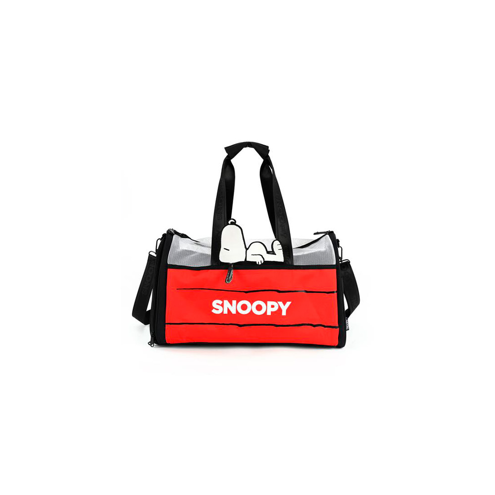 Bolsa de Transporte Lateral Up4You Snoopy com Alça Vermelha para Cães e Gatos
