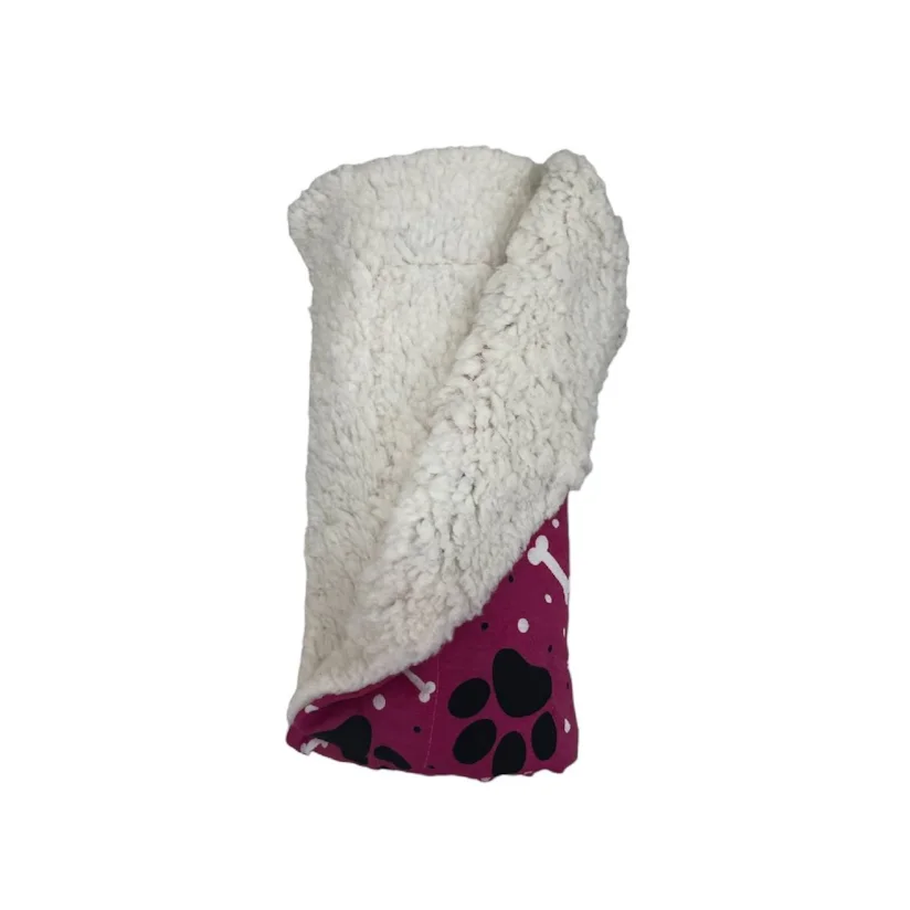 Manta Soft para Cães e Gatos Ossinho Pink Lã Sherpa Ovelha CamaPet