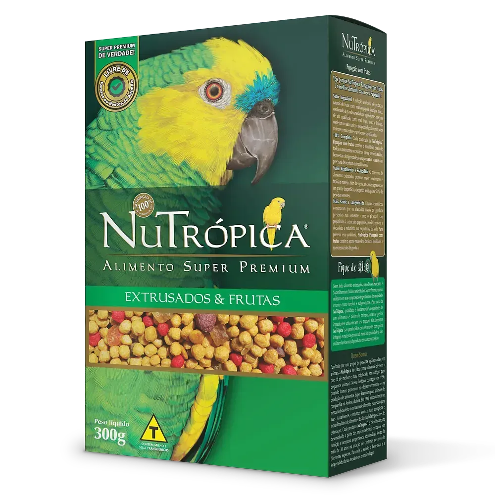 Ração Nutrópica para Papagaios com Frutas