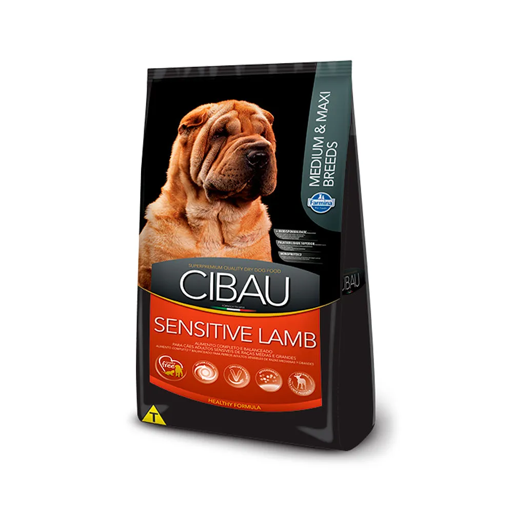 Ração Cibau Lamb Medium & Maxi Sensitive para Cães Adultos de Raças Médias e Grandes - 12kg