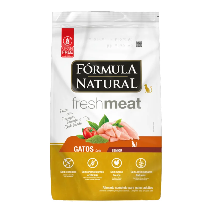 Ração Fórmula Natural Gatos Fresh Meat Sênior Sabor Frango 1kg