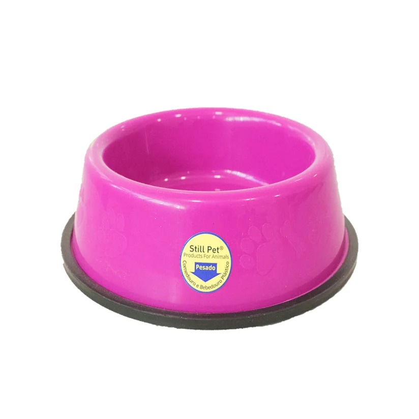Comedouro e Bebedouro Pesado Cães Rosa Tudo Pet 300ml