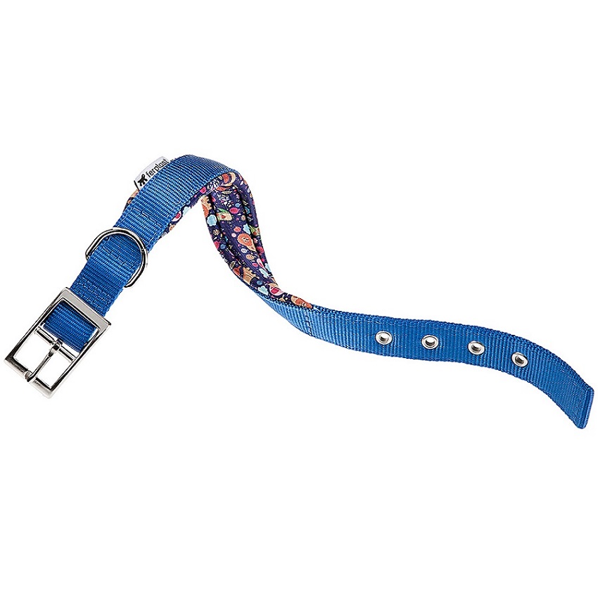 Coleira Ferplast Daytona Fantasy Azul para Cães - P