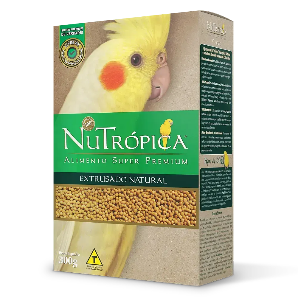 Ração Nutrópica Extrusado Natural para Calopsitas