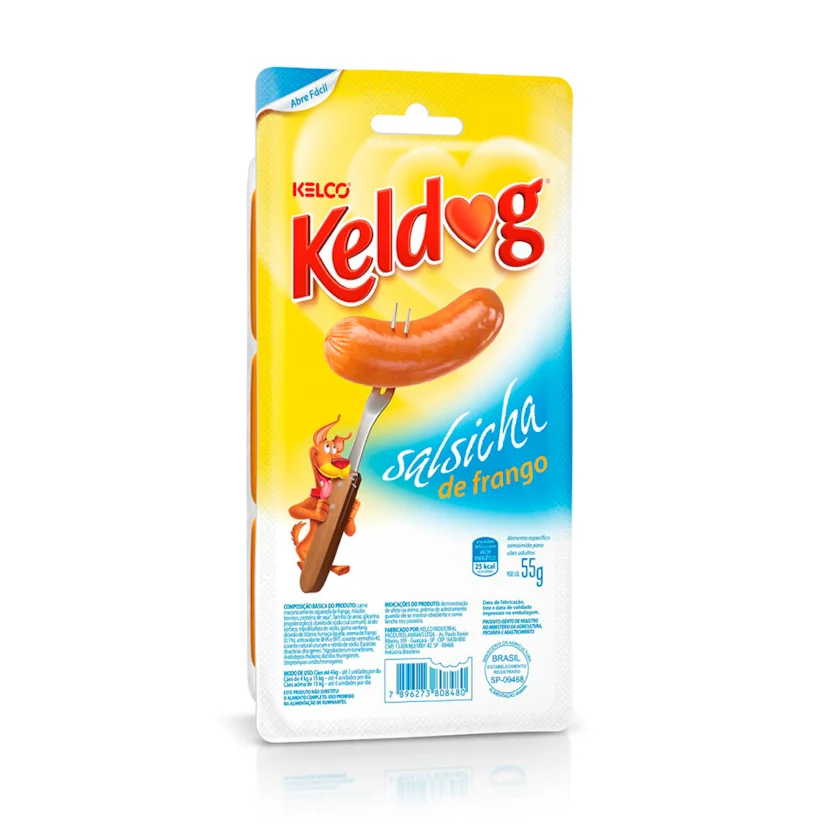 Petisco Kelco Keldog Salsicha de Frango para Cães 55g
