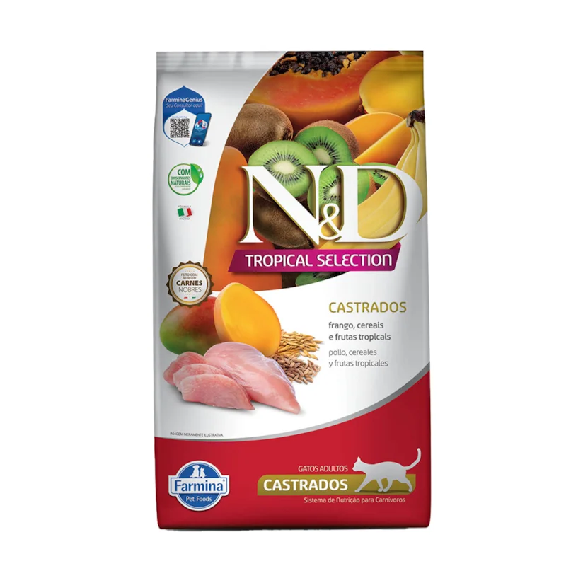 Ração ND Tropical Selection para Gatos Castrados Frango 1,5kg