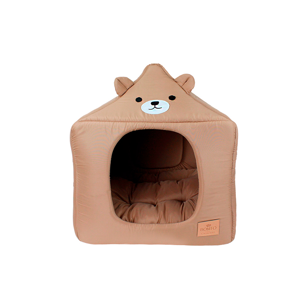 Cama Bonito pra Cachorro Casinha Urso Caqui para Cães e Gatos