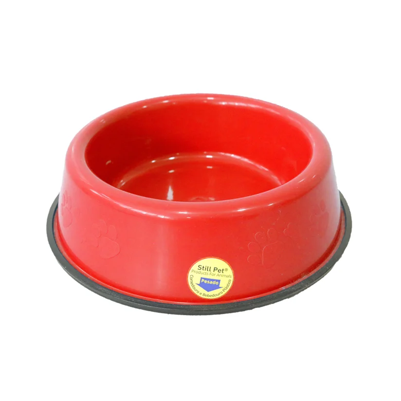 Comedouro e Bebedouro Pesado Cães Vermelho Tudo Pet 1,5L