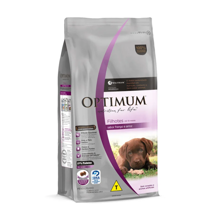 Ração Optimum Cães Filhotes Raças Pequenas E Mini Frango E Arroz - 3Kg