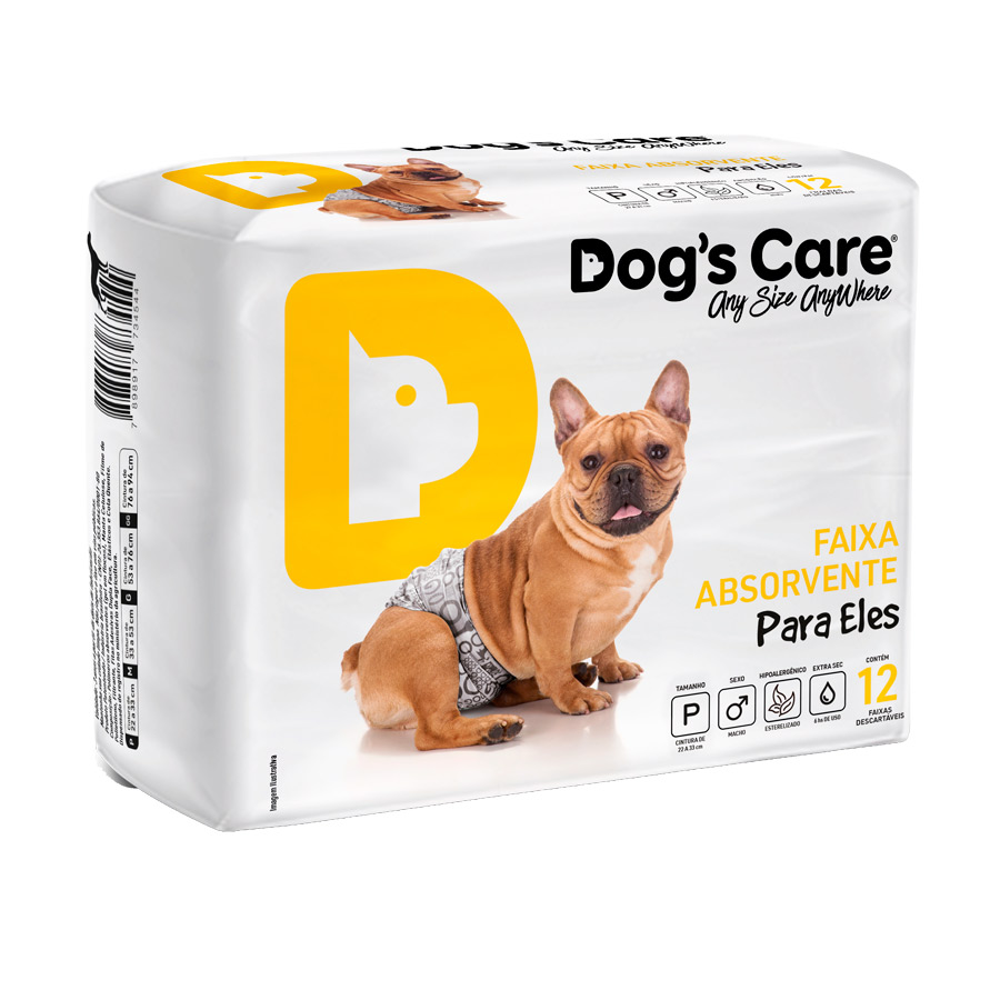 Fralda Higiênica Dogs Care Ecofralda para Cães Machos 12 Unidades