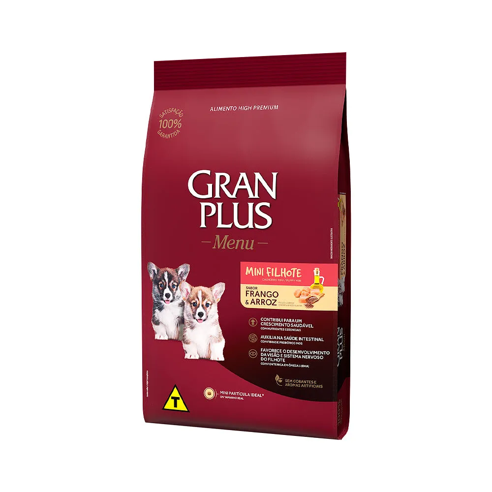 Ração GranPlus Menu Para Cães Filhotes de Porte Mini Sabor Frango e Arroz