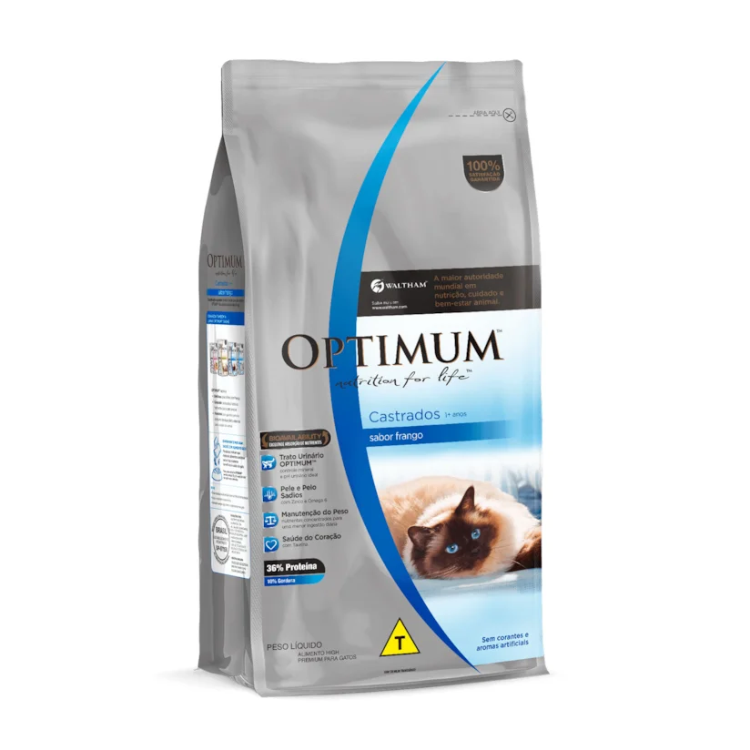 Ração Optimum Gatos Adultos Castrados Frango 10,1kg