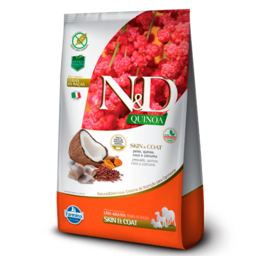 Ração N&D Quinoa Cães Adultos Skin Peixe 800g