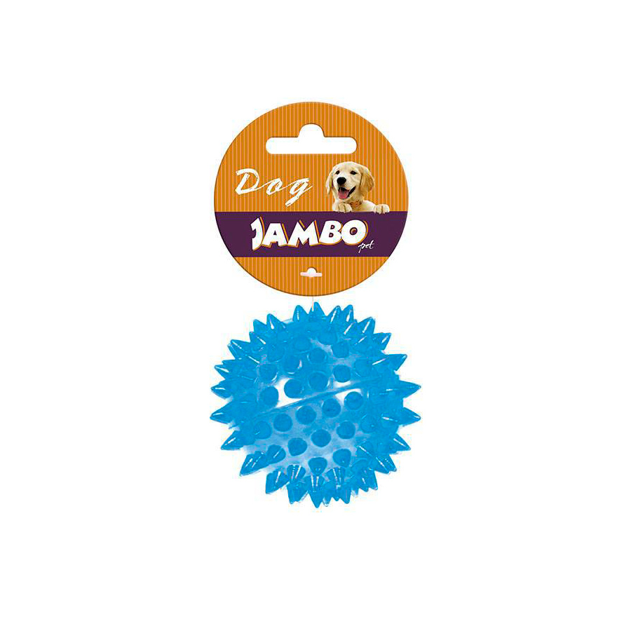 Brinquedo Jambo Bola Espinho TPR com Som Azul para Cães
