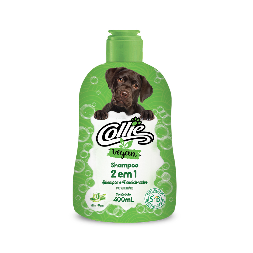 Shampoo Collie Vegan 2 em 1 para Cães 400 ml