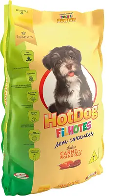 Ração Seca Hot Dog Filhotes Sem Corantes - 20Kg