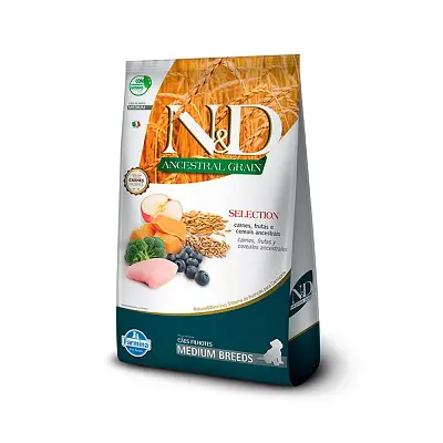 Ração Farmina N&D Ancestral Selection para Cães Filhotes de Raças Médias Sabor Frango - 15kg