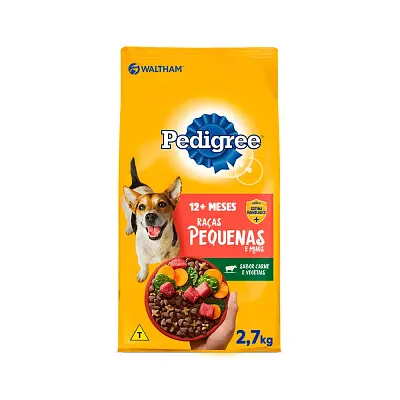 Ração Pedigree para Cães Adultos de Porte Pequeno e Mini Sabor Carne e Vegetais