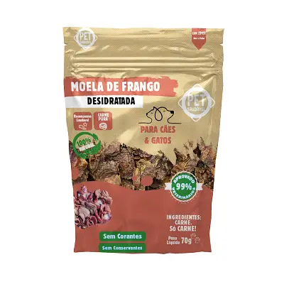 Petisco Natural Pet Saudável Moela de Frango Desidratada 70g
