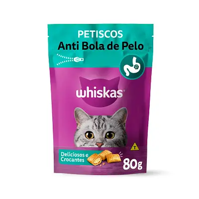 Petisco Whiskas Temptations Anti Bola de Pelo para Gatos Adultos
