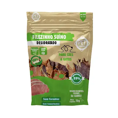 Petisco Natural Pet Saudável Filézinho Suíno Desidratado 70g