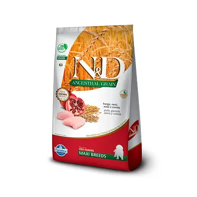 Ração Farmina N&D Ancestral Grain para Cães Filhotes de Raças Grandes Sabor Frango - 10,1kg