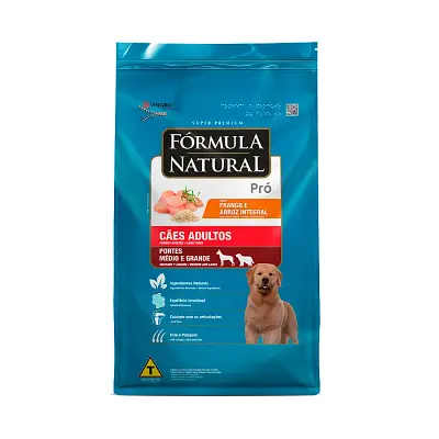 Ração Fórmula Natural Pró para Cães Adultos de Porte Médio e Grande Sabor Frango e Arroz Integral