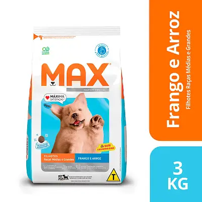 Ração Max para Cães Filhotes de Porte Médio e Grande Sabor Frango e Arroz